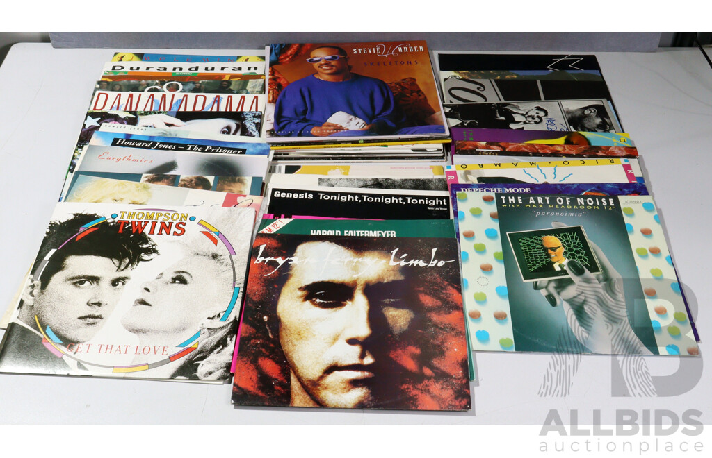 Good Collection Approx  43 Vinyl Records, Mostly 1980s & 90s 12 Inch Singles Including Duran Duran, Depech Mode, Euryhmics and More