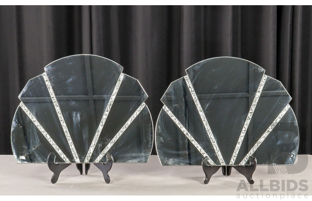 Pair of Art Deco Style Fan Shaped Mirrors