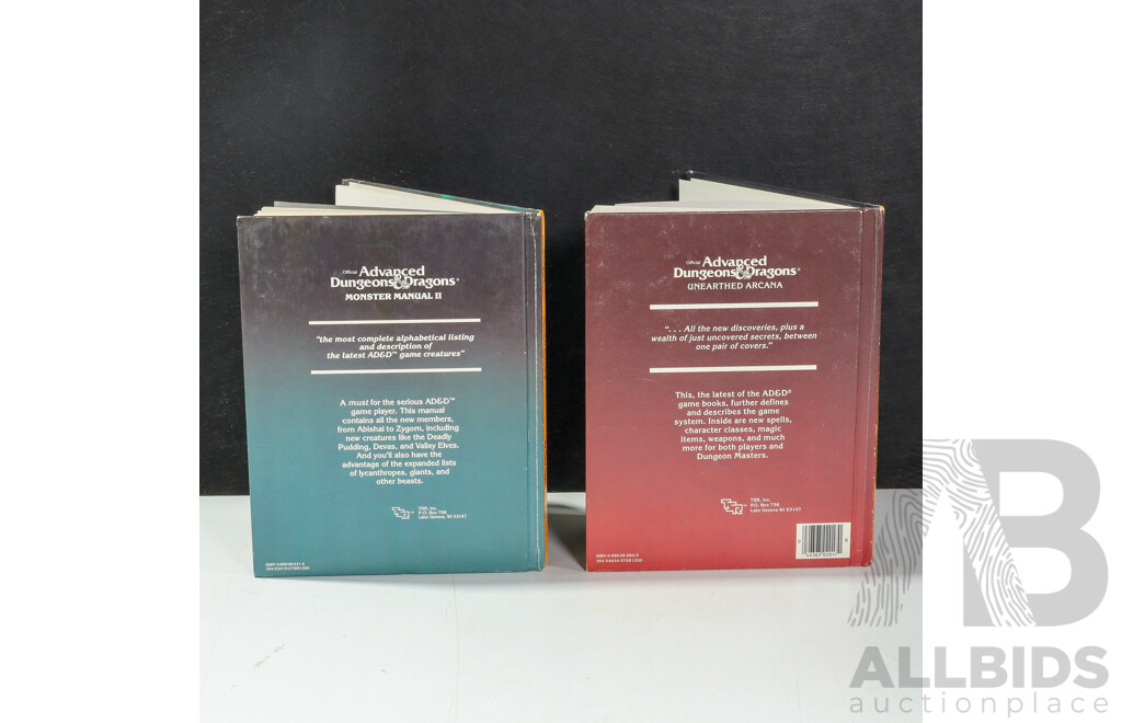 TSR Official Advanced Dungeons & Dragons Unearthed Arcana and Monster Manual II Hard Cover Books by Gary Gygax