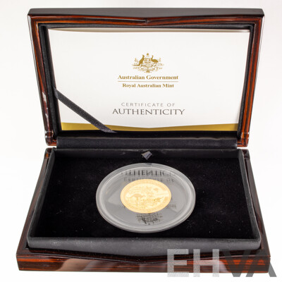 Australian RAM 2018 Gold One Hundred Dollar Coin, Kangaroo Series 25th Anniversary, One Ounce .999