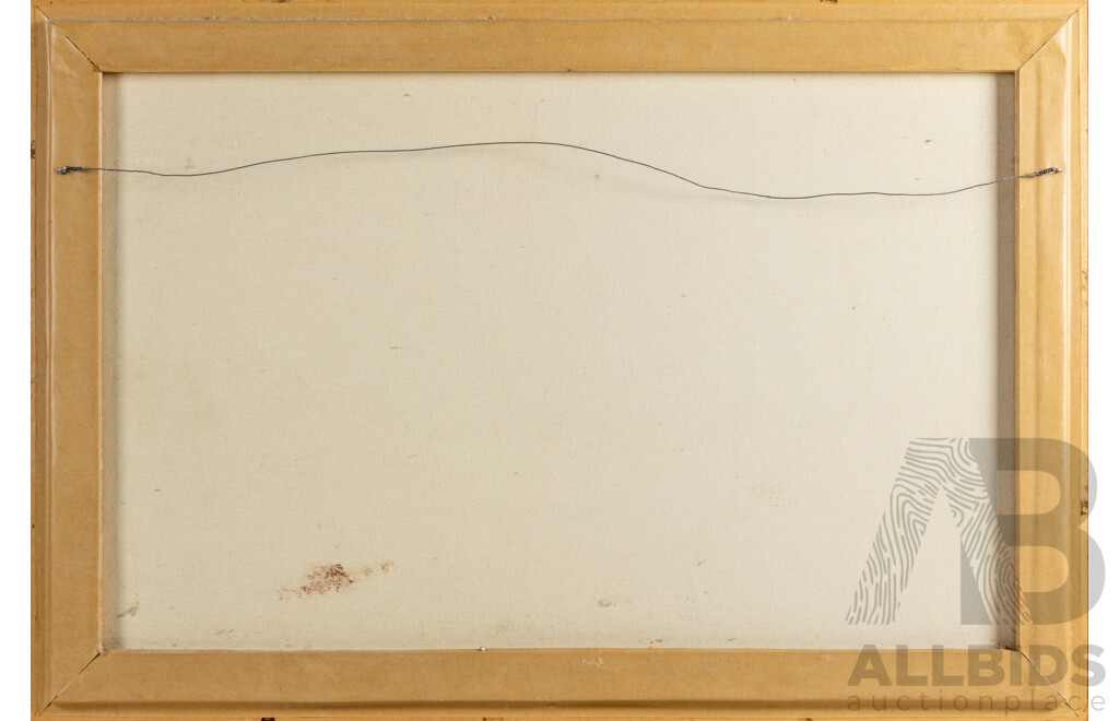 Signed Indistinctly, (20th Century, Australian), Contemplation, Wonderful Original Oil on Canvas Cloth, 97 W x 67 H cm (frame)