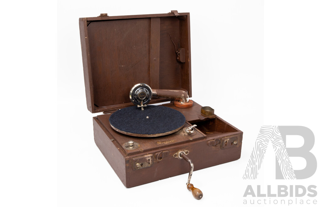 Antique Rexoport Portable Gramophone Player, Made in Australia