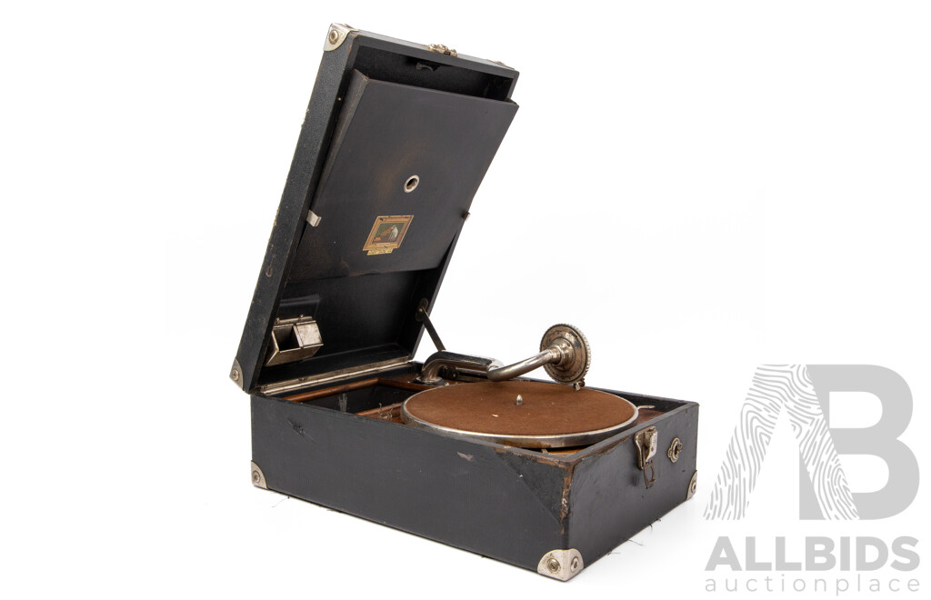 Vintage His Masters Voice Portable Gramophone Player