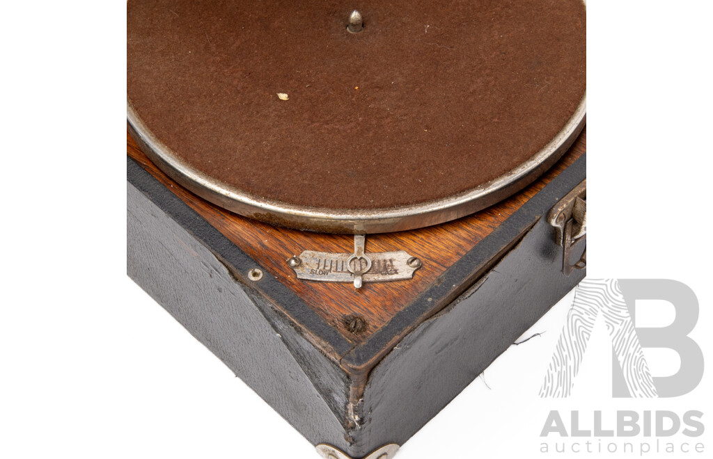 Vintage His Masters Voice Portable Gramophone Player