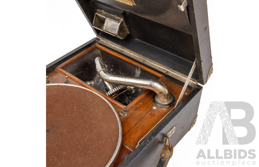Vintage His Masters Voice Portable Gramophone Player