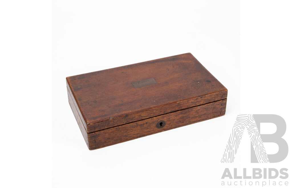 Antique Draughtsman's Set in Felt Lined Timber Case