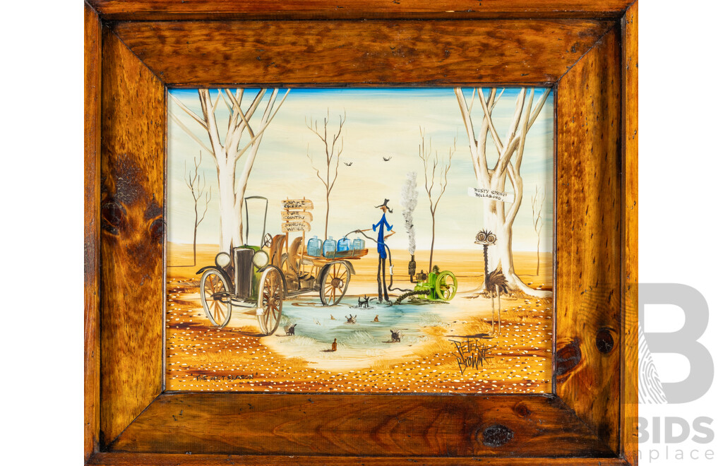 Peter Browne (20th Century, American, 1947-), The Wet Season, Original Signed Oil on Canvas, 59H x 70W cm (frame)