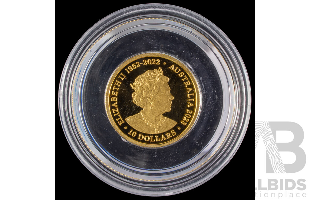 Australian RAM 2023 Gold Ten Dollar Coin, C Mint Mark, Creatures of the Deep - Gold Coral .999