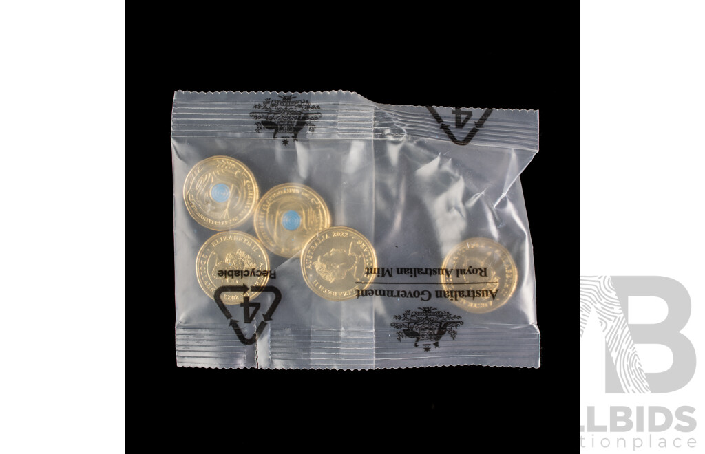 Australian RAM Commemorative UNC Two Dollar Coins Including 2020 75th Anniversary End of WW2 2021 Indigenous Military Service, 2022 75th Anniversary Peace Keeping