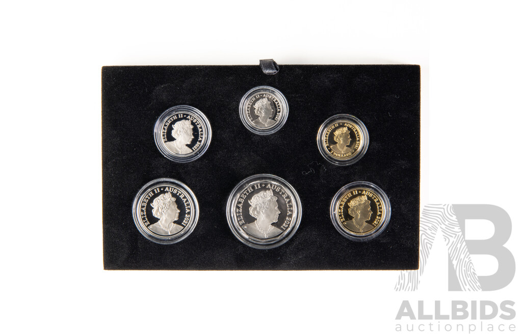 Australian RAM 2021 Six Proof Coin Set, 50th Anniversary of the Aboriginal Flag