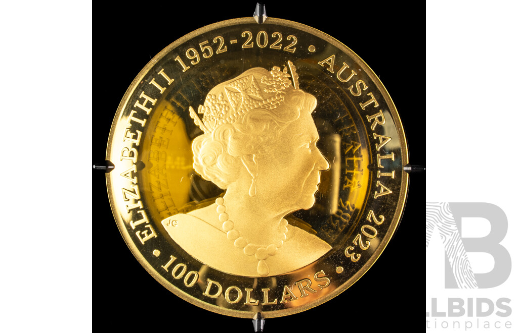 Australian RAM 2023 Gold One Hundred Dollar Proof Domed Coin, 50th Anniversary of the Sydney Opera House, One Ounce .999