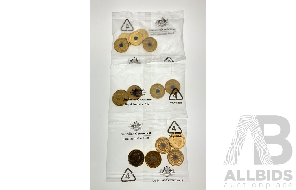 Fifteen Australian RAM Commemorative Two Dollar Coins Including Ten 2022 75th Anniversary Peace Keeping, Five 2022 Front Line Workers
