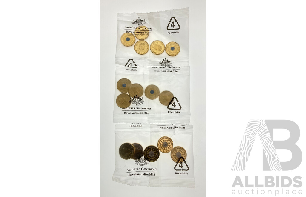 Fifteen Australian RAM Commemorative Two Dollar Coins Including Five 2022 Front Line Workers and Ten 2022 75th Anniversary Peace Keeping