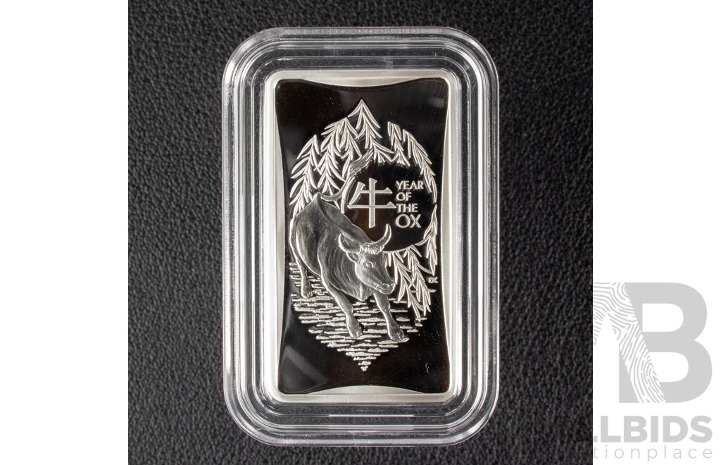 Australian RAM 2021 One Dollar Silver Ingot, Lunar Series III - Year of the Ox  .999