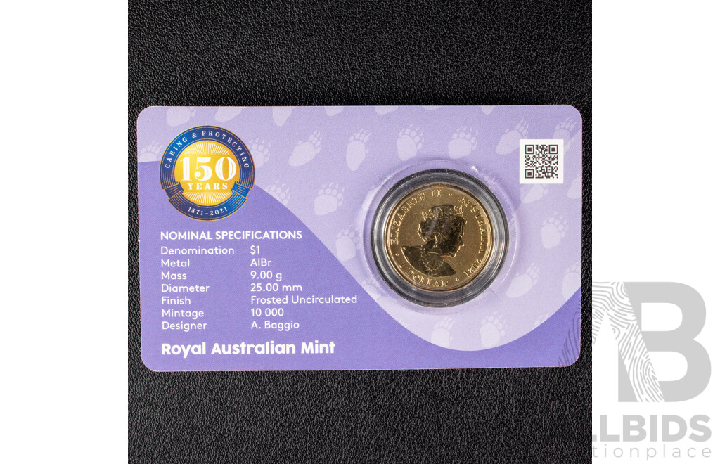 Australian RAM 2021 Colour Frosted One Dollar Coin Set, RSPCA 150 Years 1871 - 2021