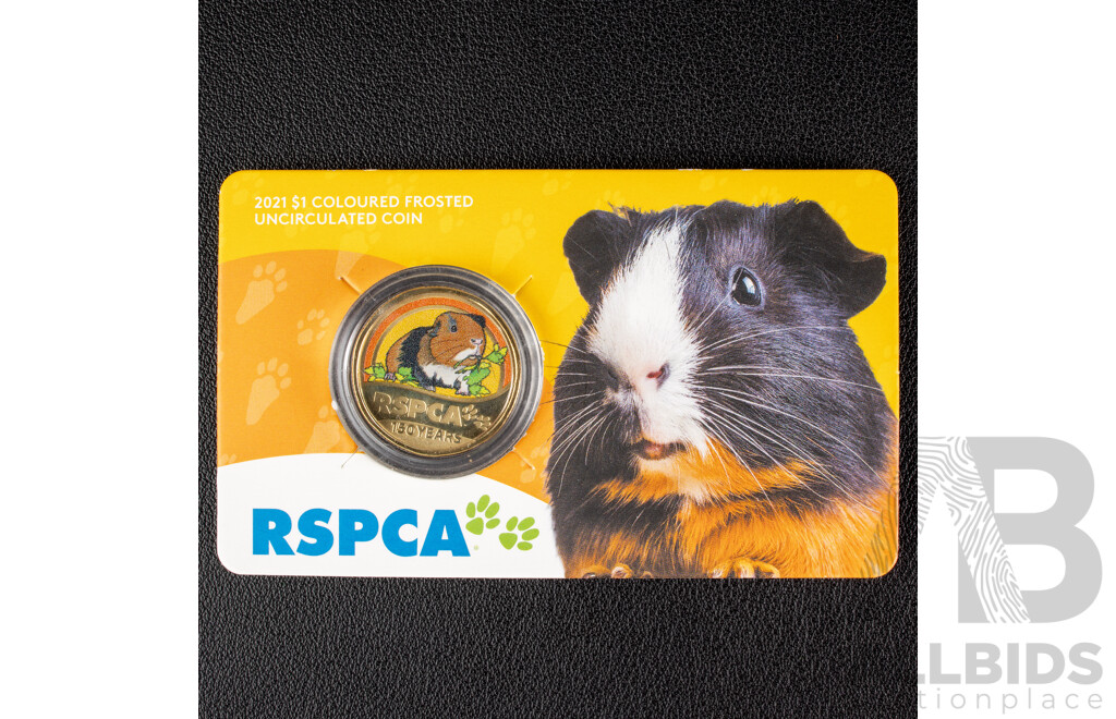 Australian RAM 2021 Colour Frosted One Dollar Coin Set, RSPCA 150 Years 1871 - 2021