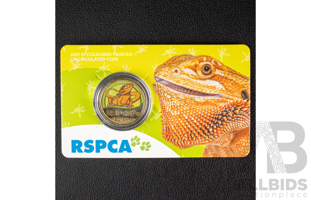 Australian RAM 2021 Colour Frosted One Dollar Coin Set, RSPCA 150 Years 1871 - 2021