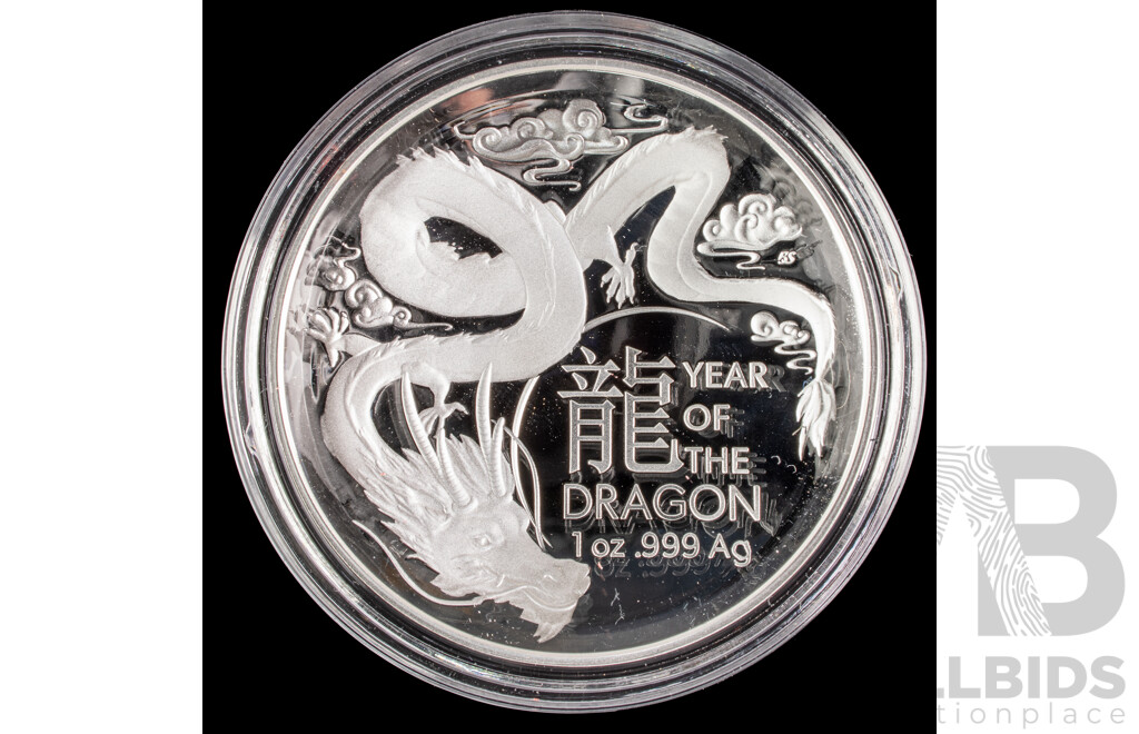 Australian RAM 2024 Silver Proof Domed Five Dollar Coin, Lunar Series Year of the Dragon