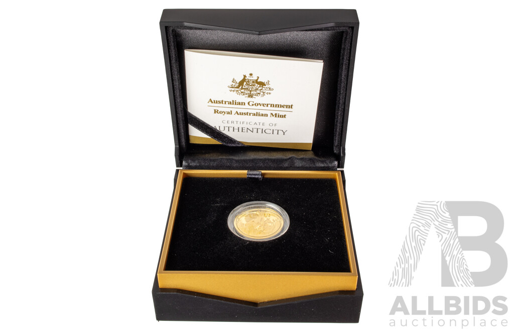 Australian RAM 2020 Gold Proof Twenty Five Dollar Coin, Kangaroos at Dawn - The Essence of Australia .999