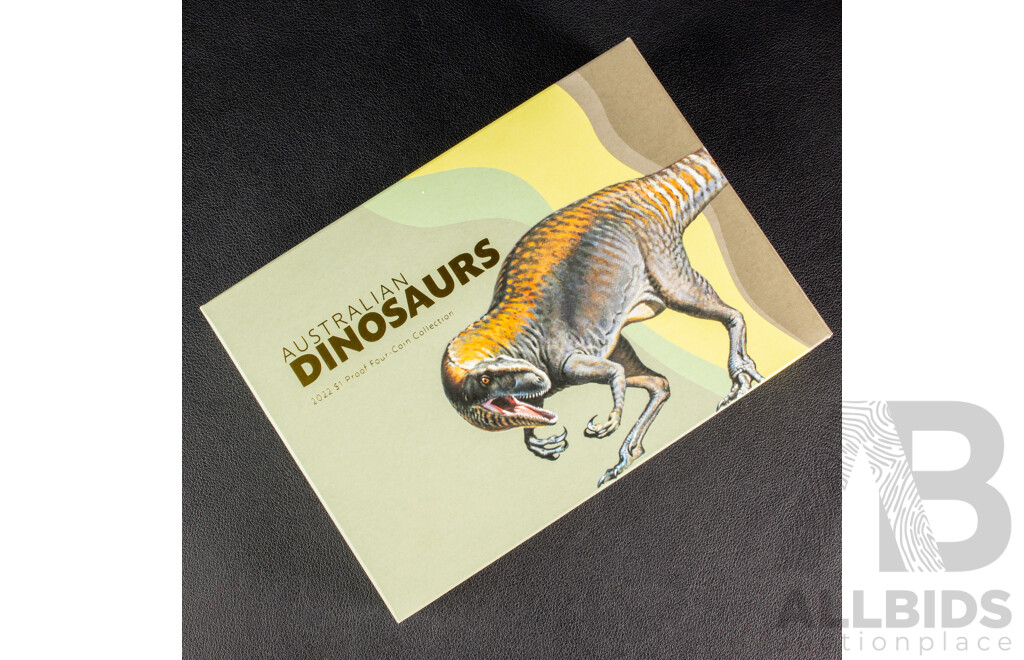 Australian RAM 2022 Four Proof One Dollar Coin Set, Australian Dinosaurs