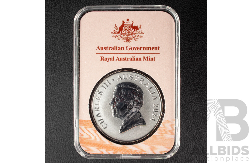 Australian RAM 2024  Silver Frosted One Dollar Coin, Kangaroo Series, Desert Life .999