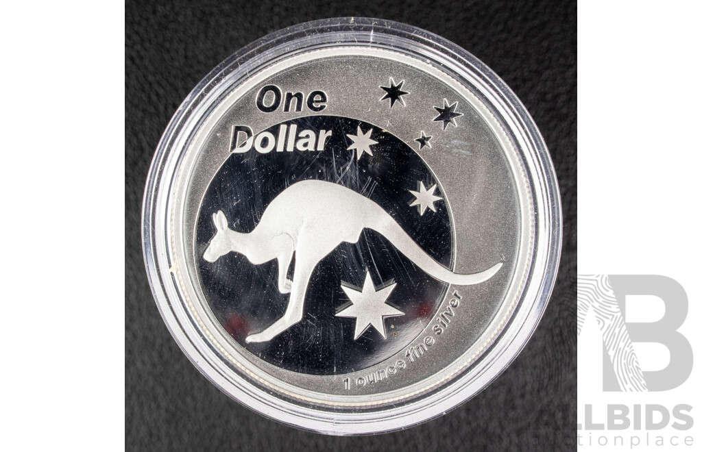 Australian RAM 2005 Silver One Dollar Proof Coin, Kangaroo .999