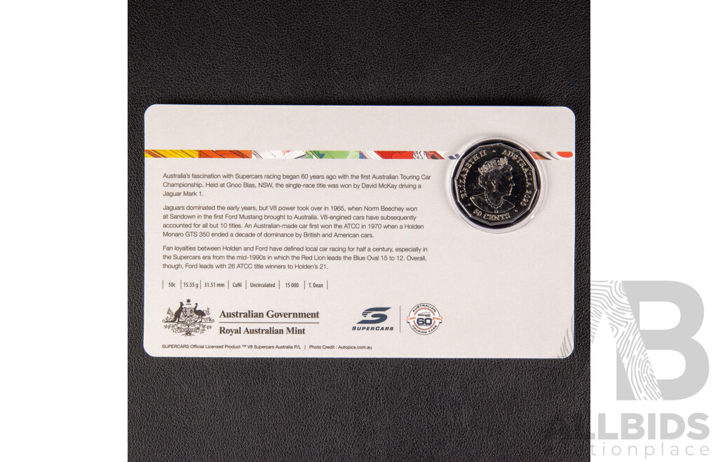 Australian RAM 2020 Nine Fifty Cent Coin Supercars Set, 60 Years of Australian Touring Car Championship