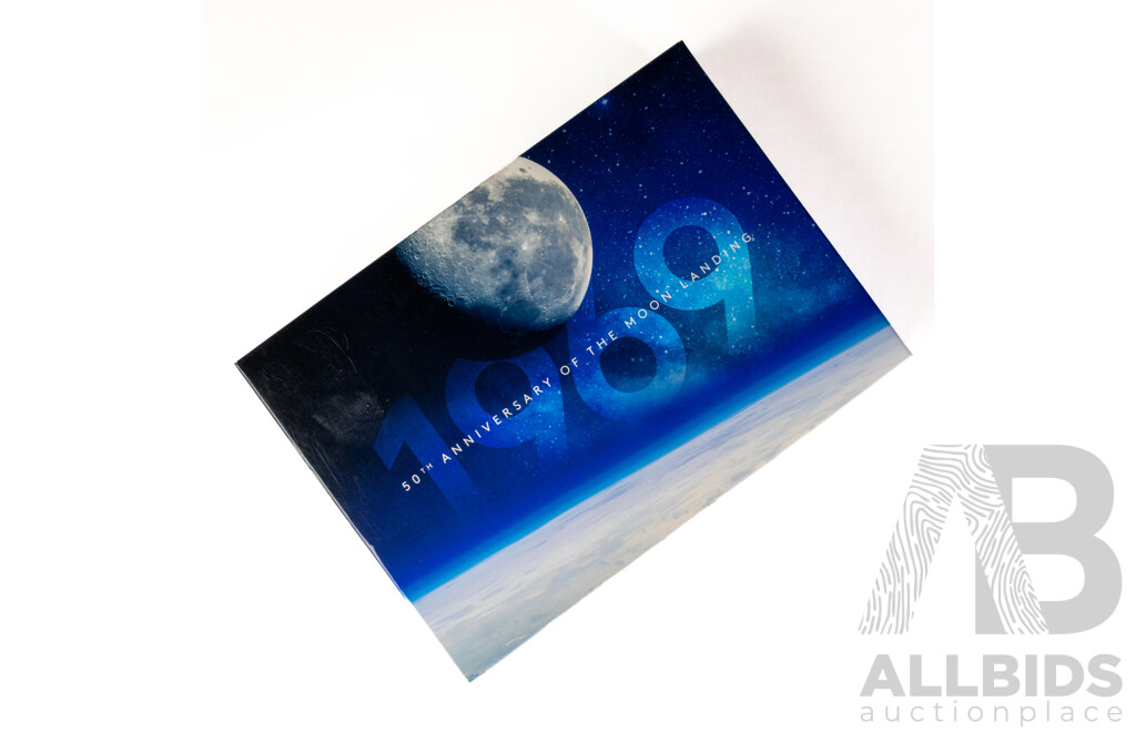 Australian RAM 2019 Six Proof Coin Set, Fiftieth Anniversary of the Moon Landing, Commemorative One Dollar and Five Cent