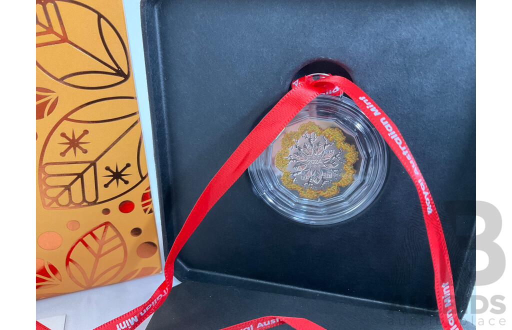 Australian RAM 2024 Silver Proof Fifty Cent Coin, Festive Florals .999