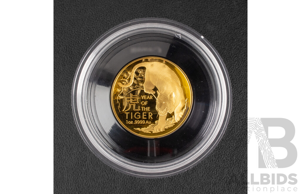 Australian RAM 2022 Gold Proof Domed One Hundred Dollar Coin, Lunar Series - Year of the Tiger .999