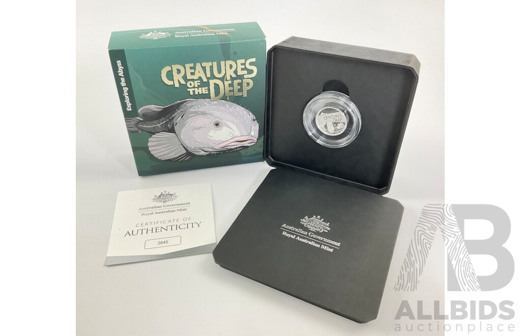 Australian RAM 2023 Silver Proof One Dollar Coin, Creratures of the Deep .999