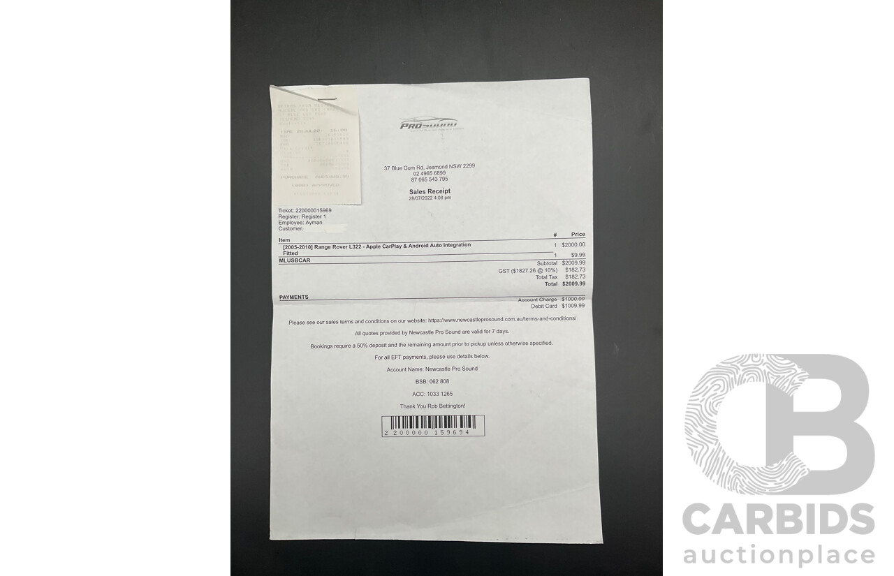 1/2007 Land Rover Range Rover Vogue Luxury TdV8 MY07 4d Wagon Santorini Black Twin Turbo Diesel V8 3.6L