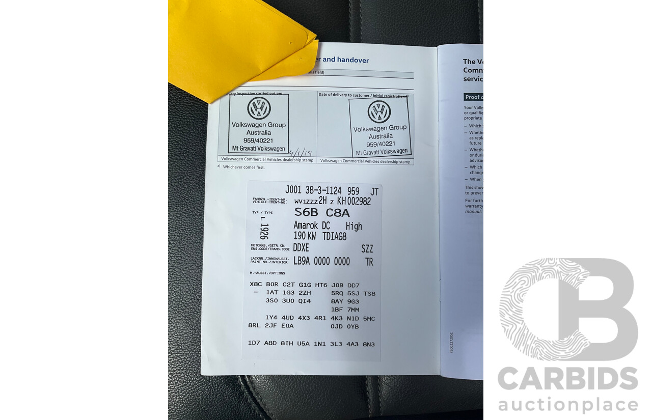 12/2018 Volkswagen Amarok V6 TDI 580 Highline Black Edition (4x4) 2H MY19 Dual Cab Utility Candy White Turbo Diesel 3.0L