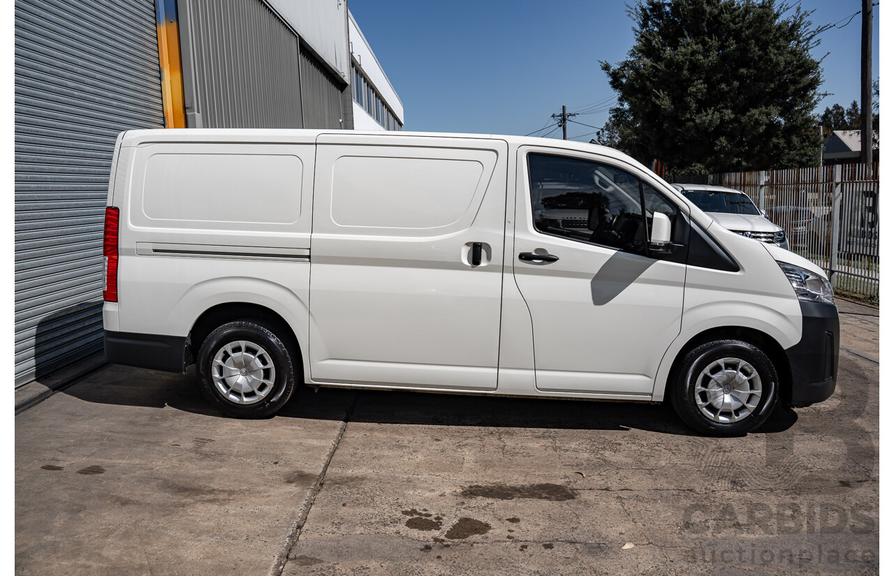 10/2023 Toyota Hiace LWB Panel Option (RWD) GDH300R 5D Van French Vanilla White Turbo Diesel 2.8L