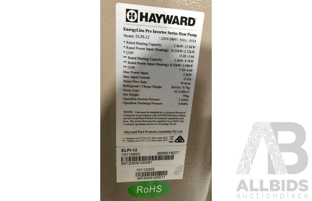 Hayward EnergyLine Pro Inverter Series Pool & Spa Heat Pump