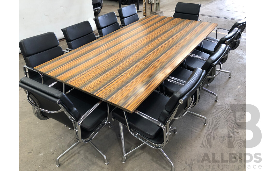 Contemporary Boardroom Table and 10 Chairs