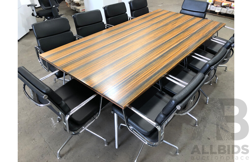 Contemporary Boardroom Table and 10 Chairs
