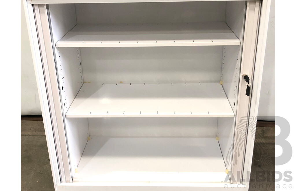 Tambour Storage Cabinet with Pot Plant Insert