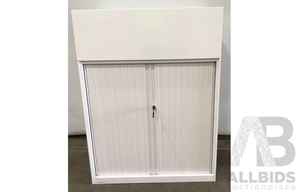 Tambour Storage Cabinet with Pot Plant Insert