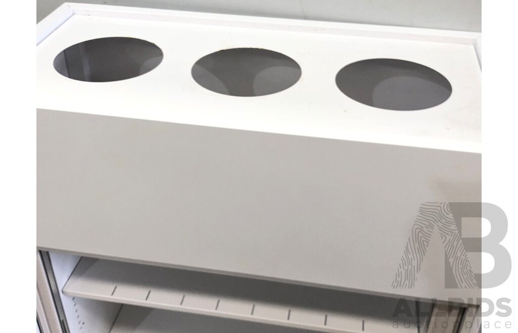 Tambour Storage Cabinet with Pot Plant Insert