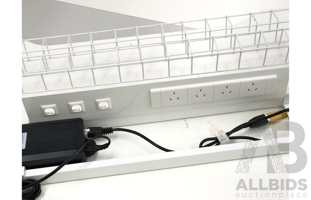 JasonL 1560mm Premium Height Adjustable Desk with Cable Scallop