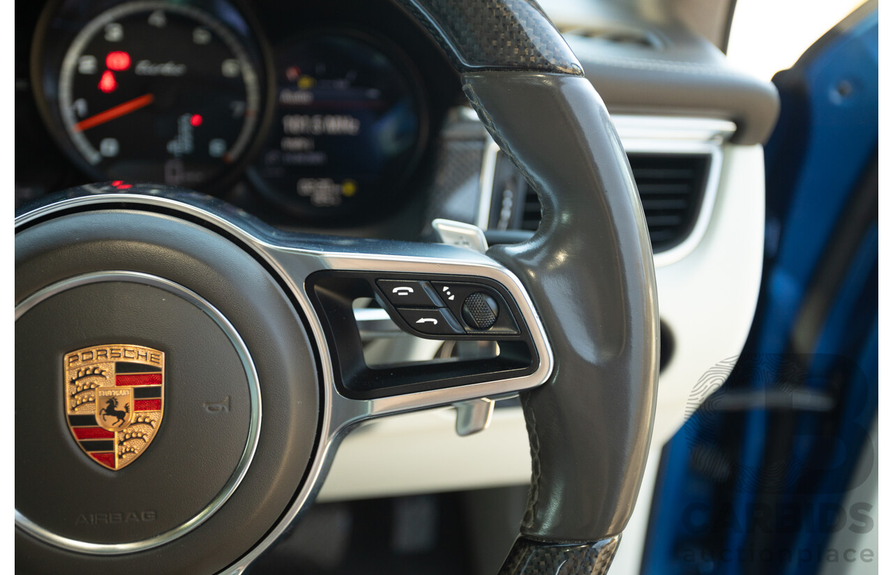 04/2015 Porsche Macan Turbo (AWD) 95B MY15 4d Wagon Sapphire Blue Metallic Twin Turbo V6 3.6L