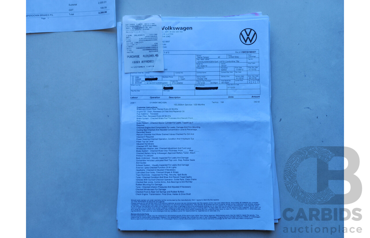 11/2012 Volkswagen Golf 118 TSI Comfortline 1K MY13 5d Hatchback Grey 1.4L