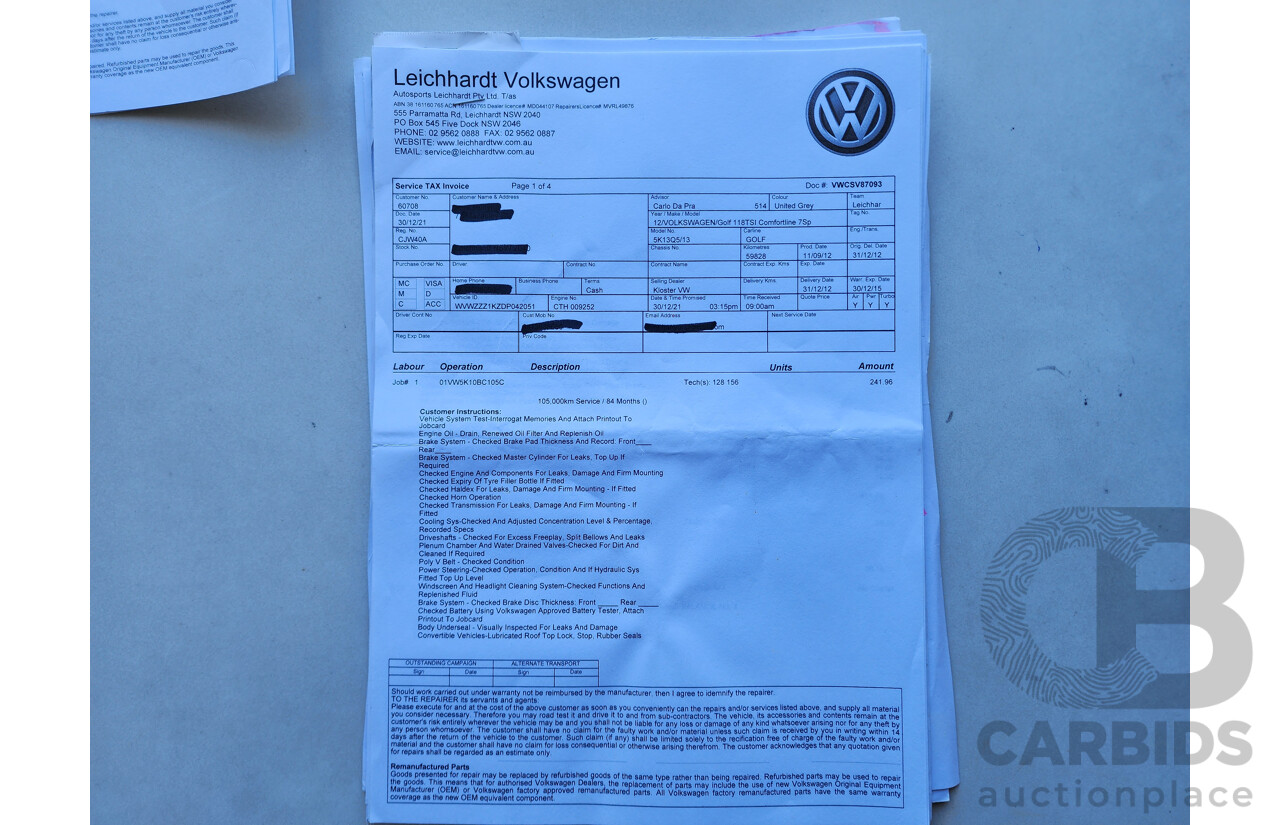 11/2012 Volkswagen Golf 118 TSI Comfortline 1K MY13 5d Hatchback Grey 1.4L