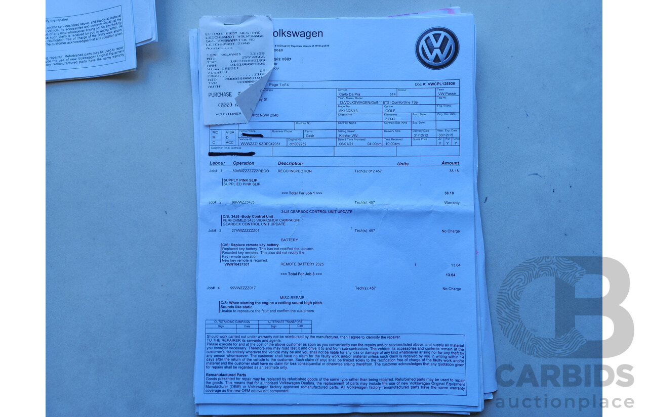 11/2012 Volkswagen Golf 118 TSI Comfortline 1K MY13 5d Hatchback Grey 1.4L