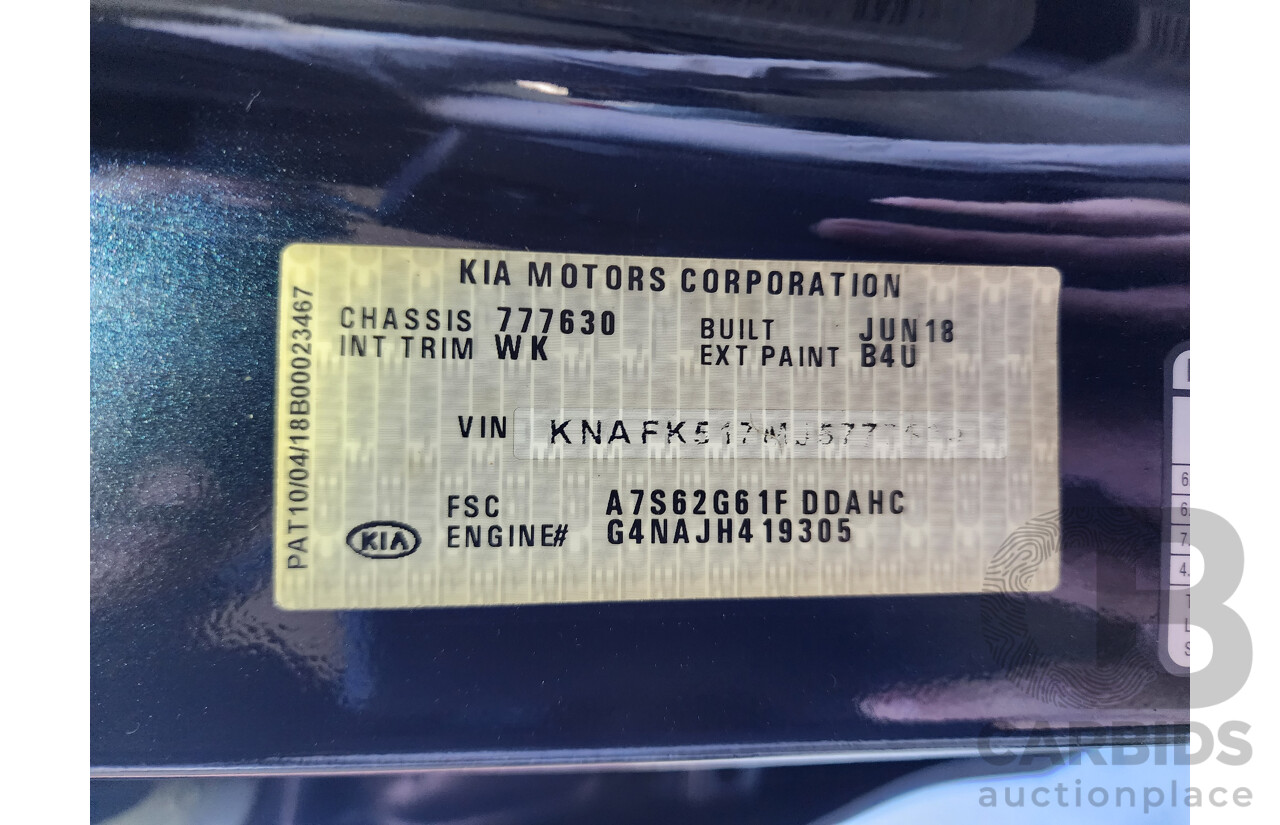 7/2018 Kia Cerato S YD MY18 5d Hatchback Blue 1.8L