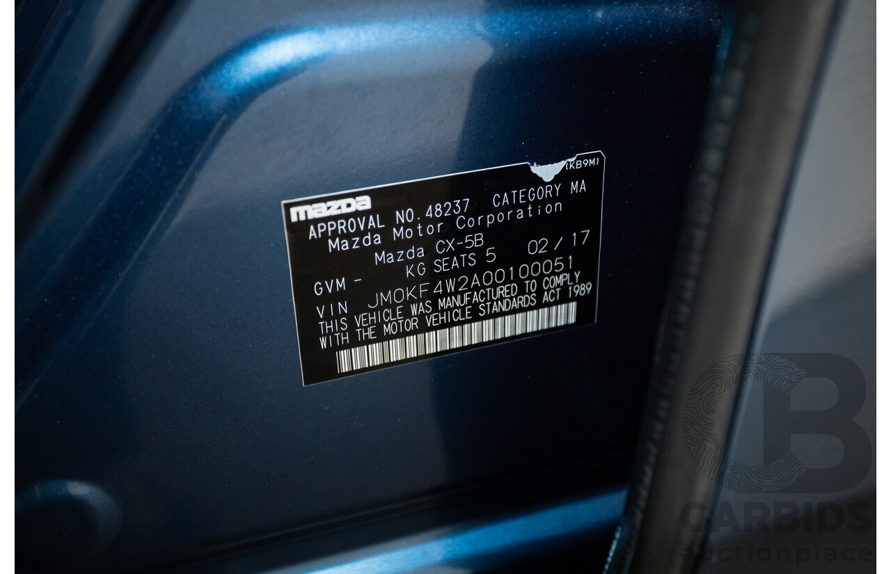 02/2017 Mazda CX-5 GT (AWD) KF MY17 4d Wagon Machine Eternal Blue Twin Turbo Diesel 2.2L