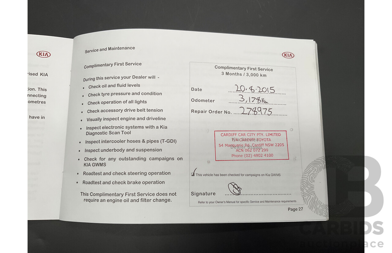 5/2015 Kia Sorento Platinum (4x4) XM MY15 4d Wagon Platinum Graphite Metallic Turbo Diesel 2.2L - 7 Seater