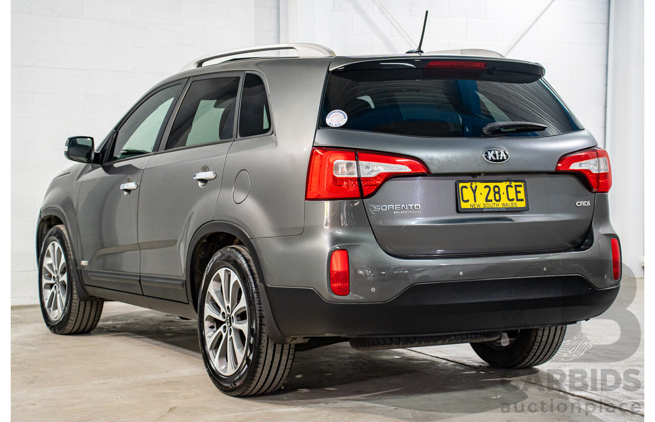 5/2015 Kia Sorento Platinum (4x4) XM MY15 4d Wagon Platinum Graphite Metallic Turbo Diesel 2.2L - 7 Seater