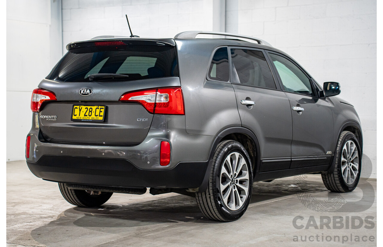 5/2015 Kia Sorento Platinum (4x4) XM MY15 4d Wagon Platinum Graphite Metallic Turbo Diesel 2.2L - 7 Seater